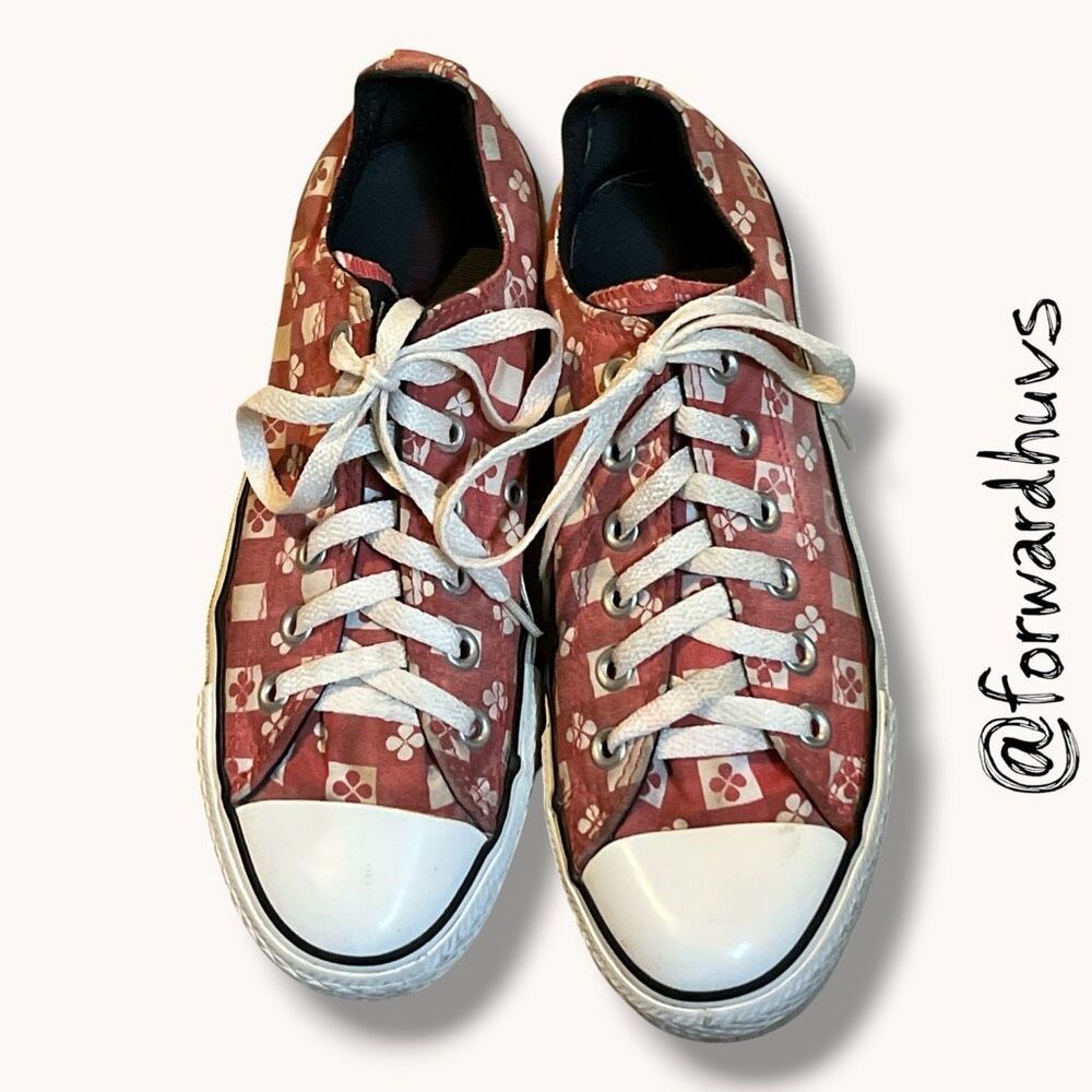 Converse Floral Checker Low Top Sneakers Pink Men’s 6 Women’s 8